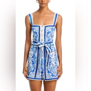 FARM Rio Blue and White Romper